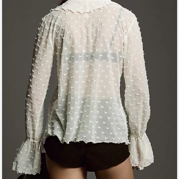 Zara Cream Textured Blouse - Picture 2 of 4